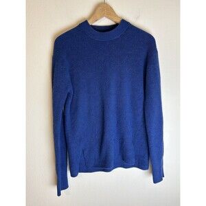Lululemon 2 Merino Blend Crew Neck Sweater Blue Rib Knit Ribbed women’s